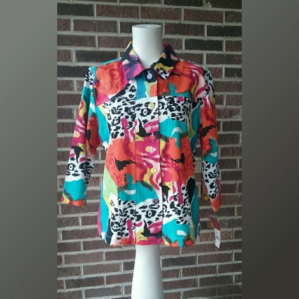 Choices Jacket Bright Multi Colored New with Tags